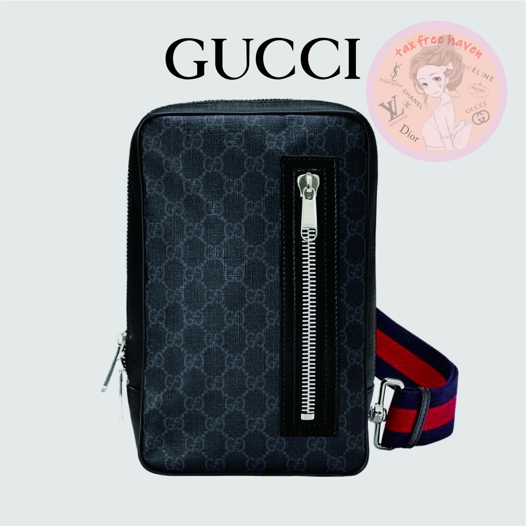 Shopee ถูกที่สุด 🔥100% ของแท้ 🎁 แบรนด์ใหม่ Gucci GG Supreme ผ้าใบเอวกระเป๋า - กระเป๋าสะพาย