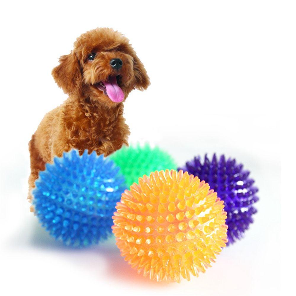 Alisond1 ลูกบอลหนาม ขนาดเล็ก ที่มีสีสัน สําหรับโกลเด้นรีทรีฟเวอร์ ขนาดใหญ่ อุปกรณ์สัตว์เลี้ยง ของเล่นสุนัข ทําความสะอาดฟัน เม่น บอล