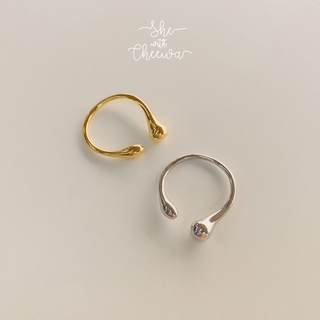 She with Cheewa | silver925 | elle ring แหวนเงินแท้ มินิมอล ทรงหยดน้ำโอบนิ้วเอาไว้ สุดชิคไม่ซ้ำใคร สามารถปรับขนาดตามนิ้ว