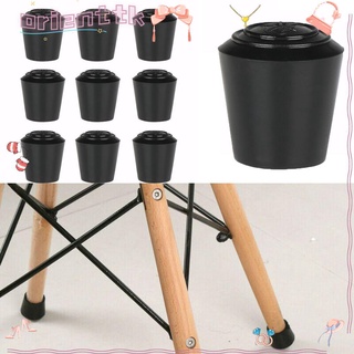 Orientlii 10Pcs/Pack Chair Leg Caps Rubber Round Non-Slip Black Pad Furniture Feet Protectors