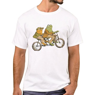 เสื้อยืดผ้าฝ้ายพิมพ์ลายขายดี เสื้อยืดแขนสั้น พิมพ์ลายกบ FPACE Hipster Frog &amp; Toad Riding Bike แฟชั่นสําหรับผู้ชาย