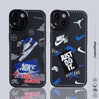 เคสโทรศัพท์มือถือ หนังซิลิโคนนิ่ม ชุบไฟฟ้า ลายแบรนด์กีฬา Nik AJ สําหรับ iPhone 11 12 13 Pro MAX X XS MAX XR 7 8 Plus