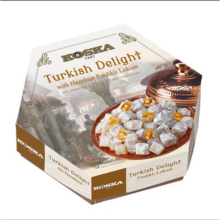 *พร้อมจัดส่ง* เตอร์กิชดีไลท์ Turkish delight ขนมหวานชื่อดังจากประเทศตุรกี ขนาด 250 กรัม รสเฮเซนัส วันหมดอายุ 10 2023