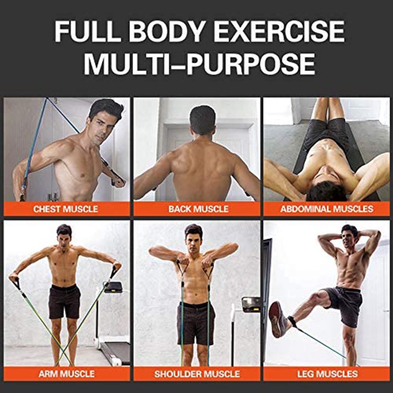 11pcsset Pilates Home Pull Rope Fitness Latex Tube Resistance Bands ...