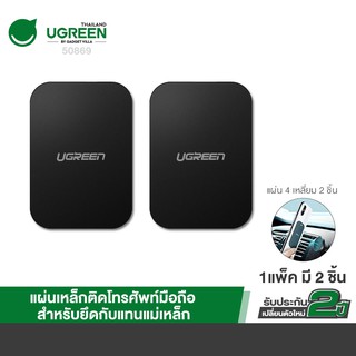 UGREEN รุ่น 60410 / 50869 Metal Plate for Magnetic Phone Stand 2 Pack Rectangular + Rounded แผ่นโลหะสำหรับดูดแม่เหล็ก