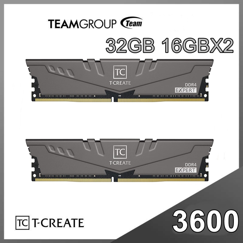 32GB (16GBX2) DDR4/3600 RAM PC (แรมพีซี) TEAM T-CREATE EXPERT (TTCED432G3600HC18JDC01) Warranty LT
