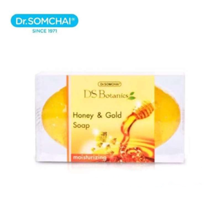 Dr.Somchai Honey&amp;Gold Soap 80 g. ดร.สมชาย สบู่น้ำผึ้งและทองคำบริสุทธิ์ 80 g.