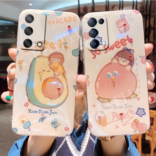 2021 New เคส Realme GT Master Edition Soft Phone Casing ins Glitter Rhinestone Cartoon Cute Bling Honey Peach Fruits Cover Case เคสโทรศัพท์ Realmi RealmeGT ME MasterEdition