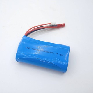 แบตเตอรี่ ขนาด 7.4 V. 2500 mAh สองเซลส์ แจ็คขาว-แดง สายสองเส้น