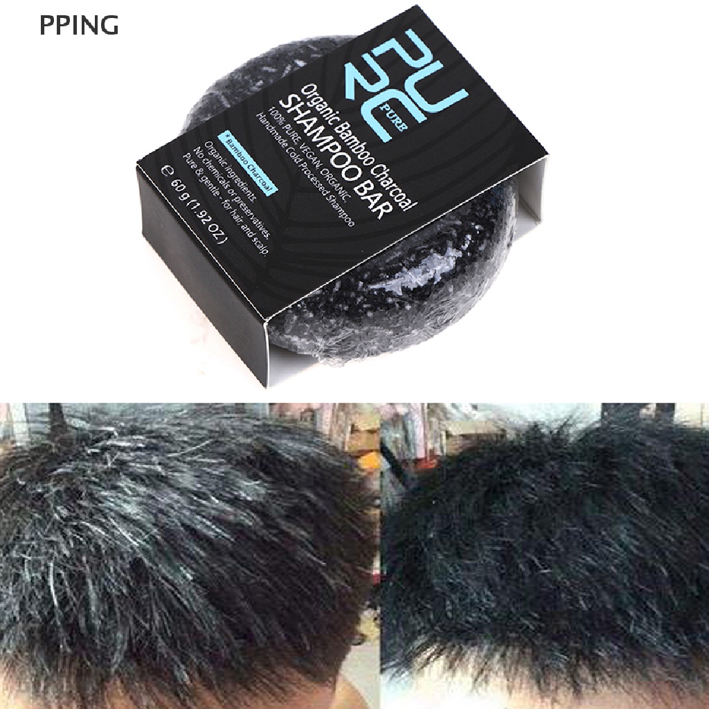 [LOV] Hair Color Dye Treatment Bamboo Charcoal Clean Detox Soap Bar Black Hair Shampoo PPIN