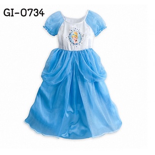 เดรสเด็กผู้หญิง แฟนซี เจ้าหญิง ซินเดอเรล่า สีฟ้าขาว Cinderella Princess Cosplay GI0734