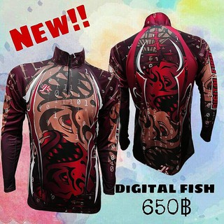 JK Thailand   เสื้อตกปลา DIGITAL FISH ป้องกันรังสี UV 80% แห้งเร็ว