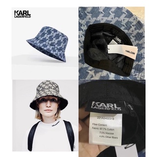 หมวกบัตเกต สียีนส์ น่ารักมาก  karl Lagerfeld bucket hat   หมวกบัคเกต ลาย Monogram