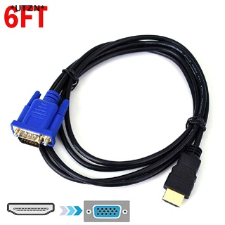 [[UTZN]] อะแดปเตอร์แปลงสายเคเบิ้ล HDMI ตัวผู้ เป็น VGA ตัวผู้ สําหรับ PC DVD 1080p HDTV 6 ฟุต [ขายดี