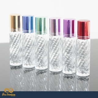 ขวดลูกกลิ้งแฟนซีทรงเพชร ขวดใสฝาสีแฟนซี บรรจุได้ 8ml แพ็ค X12 ชิ้น