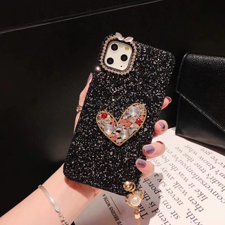 เคสโทรศัพท์มือถือ ลายกลิตเตอร์ ประดับเพชร สีชมพู สําหรับ Samsung Galaxy S23 S22 S21 S20 Plus Ultra FE Note 20 Ultra A23 A73 A33 A53 A13 A22 A32 5G 4G A21S