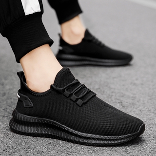 SKYE Low-top Sneakers ผู้ชาย รองเท้าผ้าใบ สีดำ รองเท้าวิ่ง ตาข่าย ระบายอากาศได้ รองเท้ากีฬา