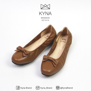 KYNA รองเท้าหนังแกะ รุ่น Ladies สี Caramel ความสูง 1 ซม.