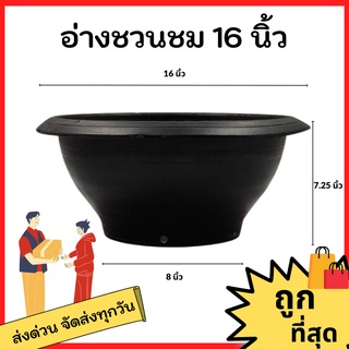 กระถางพลาสติก
 กระถางต้นไม้
 กระถาง
 อ่าง ชวนชม อ่างชวนชม 16 นิ้ว สีดำ