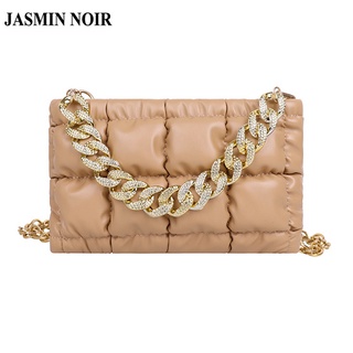 JASMIN NOIR Plaid Quilted Womens Sling Bag Fashion Chain Messenger Bag Small Square Winter New Lady Shoulder Bag