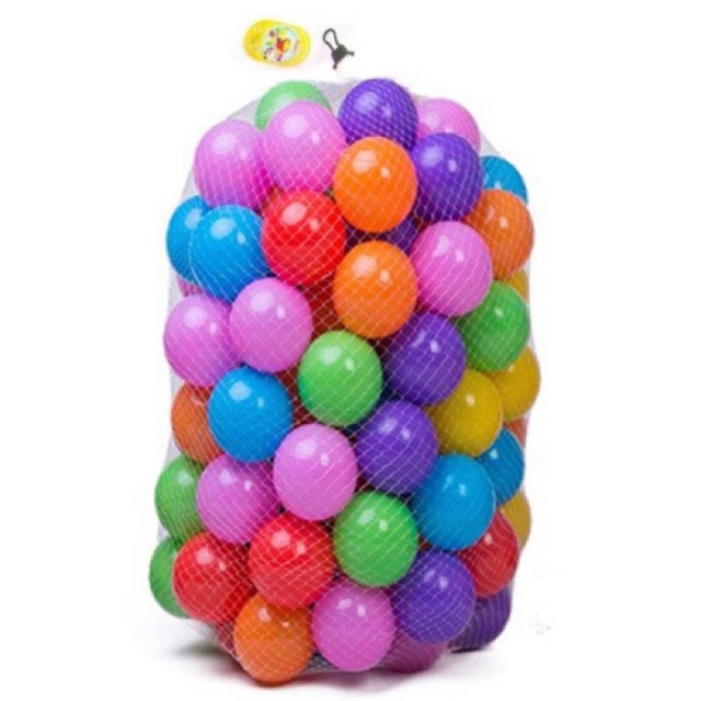 ลูกบอล 100 ลูกคละสี สีสรรสนใส