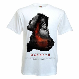 เสื้อยืด พิมพ์ลายโปสเตอร์ภาพยนตร์ Macbeth สีขาว ทุกขนาด แฟชั่นสําหรับผู้ชาย