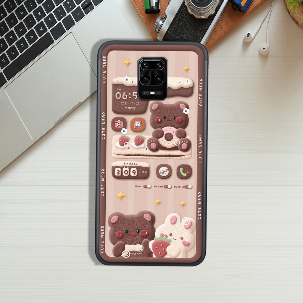 Xiaomi REDMI NOTE 9 - REDMI NOTE 9S - REDMI NOTE 9 PRO Case, Lovely Chocolate Bear Print .