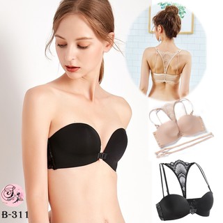 [shippingbra] B-311 Fashion bra บราไร้โครง (ตะขอหน้า)