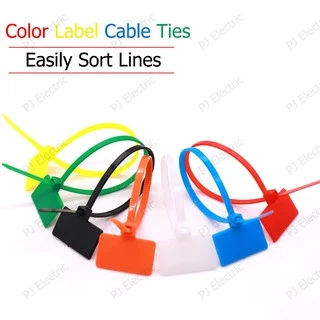 100 เส้น 7 สี Marker Tie เคเบิ้ลไทร์แบบมีป้าย สายรัดแบบมีป้าย สายรัดไนล่อน( Nylon Cable Tie)