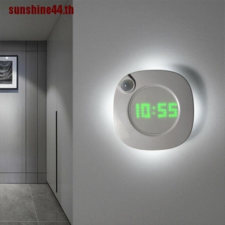 【sunshine44】นาฬิกาดิจิทัล Led แบบแขวนผนัง พร้อมเซนเซอร์จับการเคลื่อนไหว PIR ไฟกลางคืน