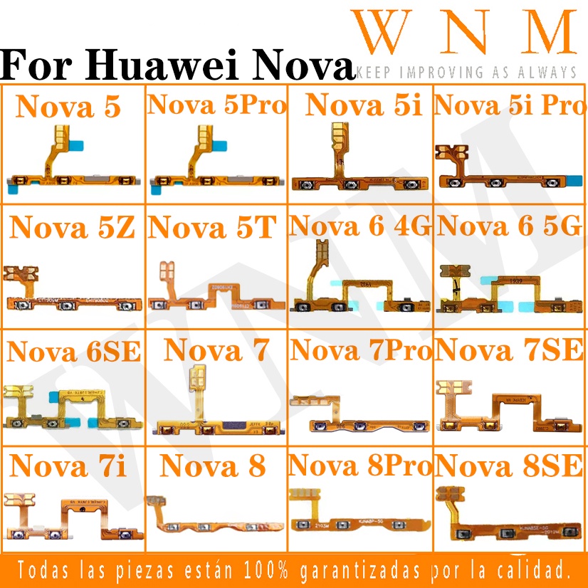 สําหรับ Huawei Nova 7i 5 5pro 5i 5z 5T 6 4G 5G 6SE 7 7pro 7SE 8pro 8SE Pro SE Flex Cable Volume Powe