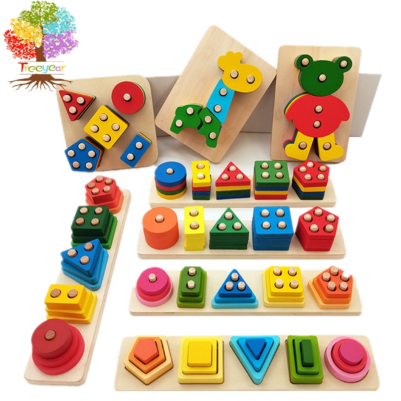 Treeyear Montessori ของเล่นไม้ รูปเห็ด เพื่อการเรียนรู้ สําหรับเด็กวัยหัดเดิน