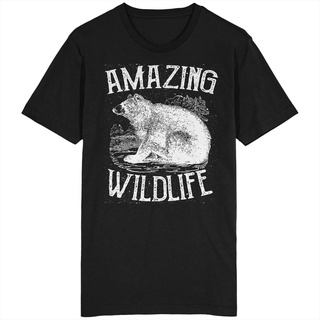 เสื้อยืด คอกลม พิมพ์ลายสัตว์ป่า หมี หินธรรมชาติ สวนสัตว์ Grizzly National Geographic สําหรับผู้ชาย