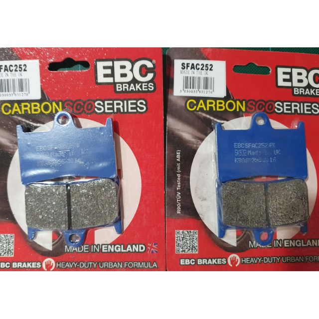 ผ้าเบรค EBC Brakes รุ่น Carbon / ผ้าคู่หน้า TMAX 530 500 ปี 08-on, Tmax560 ปี 19-22  Yamaha (สองแพคตามภาพ)