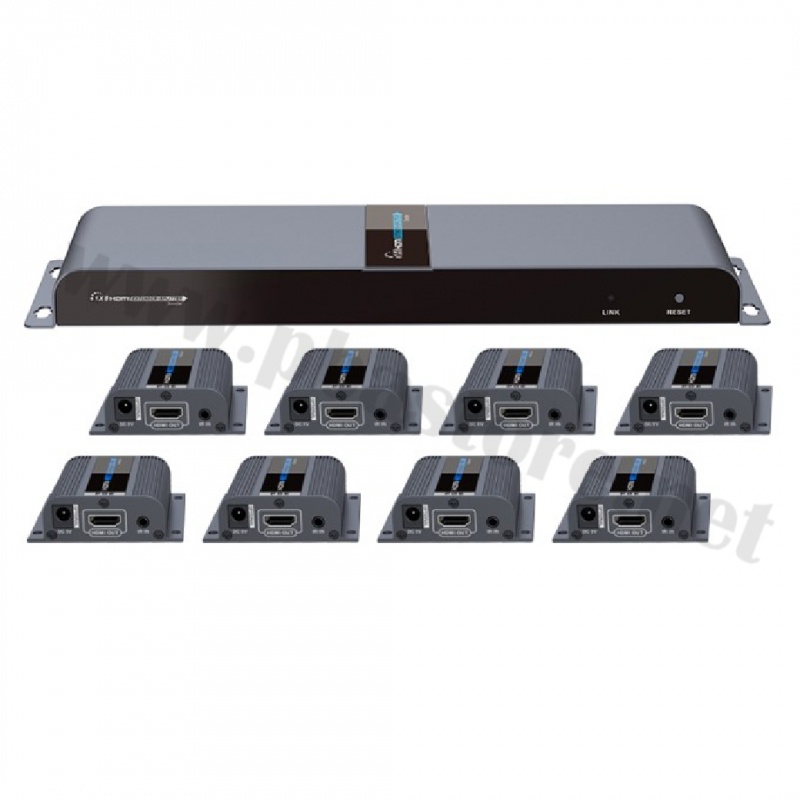 HDMI Extender + Splitter 1 ออก 8 POE Sender (TX1/RX8)