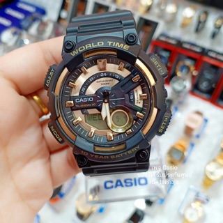 นาฬิกา CASIO ของแท้ รับประกันศูนย์ รุ่น AEQ-110W นาฬิกาทรงสปอต สำหรับผู้ชาย สองระบบ แบต 10 ปี กันน้ำลึก 100 เมตร