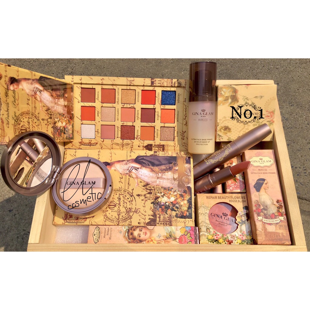 SET GINA GLAM สุดคุ้ม 6 ชิ้น ชุดแต่งหน้าจีน่าแกลมครบจบในเซ็ตเดียว