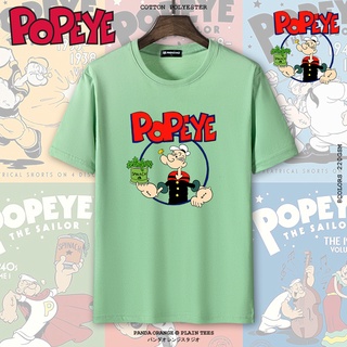 เสื้อผู้ชายเท่ - โลโก้เสื้ออะนิเมะ Popeye สีดําสีขาวสีขาวสีเขียวสีเหลืองสีฟ้าเสื้อยืดสําหรับผู้ชาย