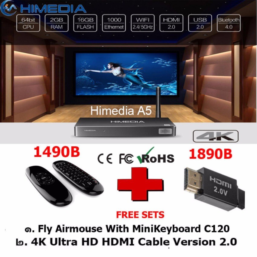 Android Box Pro Present Newest HIMEDIA A5 Amlogic S912 KODI 4K 60FPS Media Player Android 6.0 2G/16G