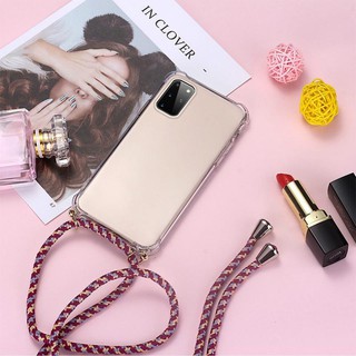 เคส Realme C11 | Redmi 9a redmi9a เคสใส Tpu ชิลิโคน ใส เสริมมุม เชือกถัก สายคล้องคอ สายห้อย สะพาย คล้องคอ แถมสาย