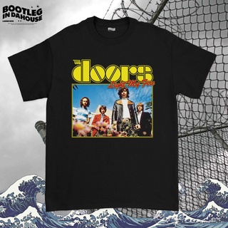 เสื้อยืดผ้าฝ้าย เสื้อเชิ้ต พิมพ์ลายวง The Doors Band สําหรับผู้ชาย