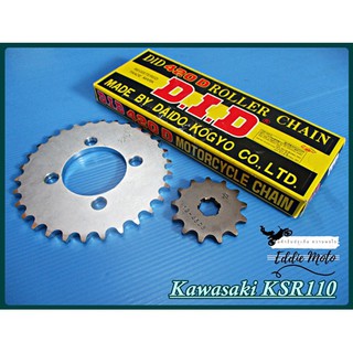 KAWASAKI KSR110 (13T) FRONT &amp; (30T) REAR SPROCKET &amp; "DID" DRIVE CHAIN (420D-114RB) //  สเตอร์หน้า สเตอร์หลัง โซ่