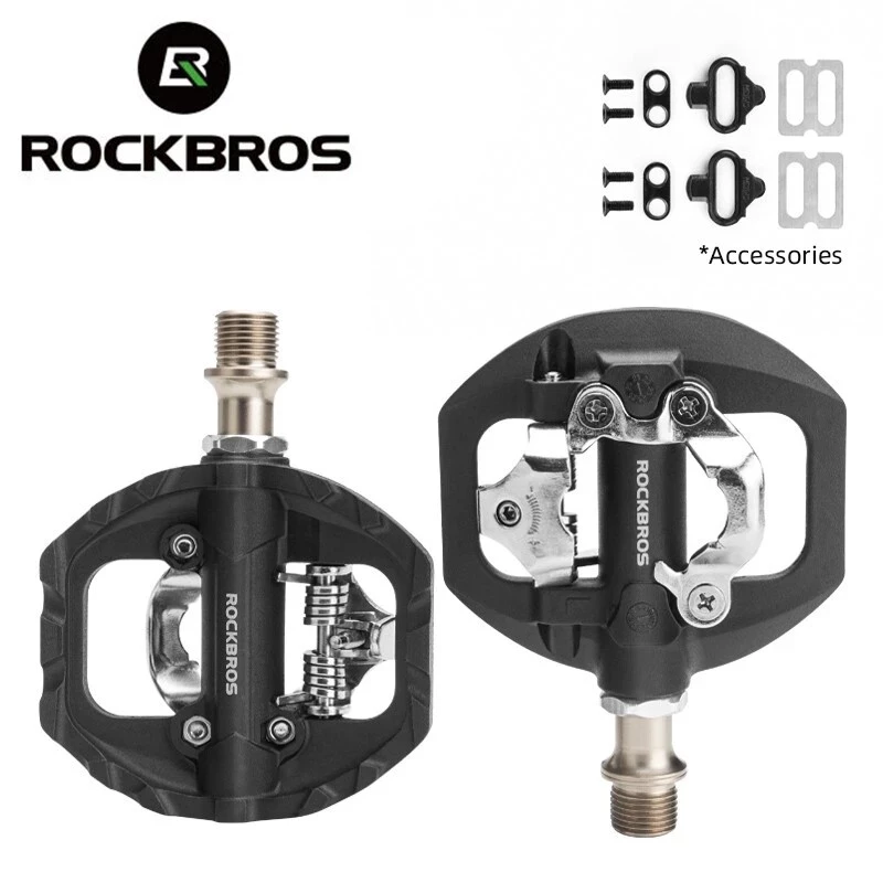 【TH Delivery】ROCKBROS บันไดจักรยาน ระบบ SPD อลูมิเนียม แบริ่งซีล ไนล่อน ล็อคบันไดจักรยาน ฟรีคลีท