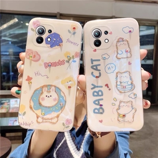 New Casing Xiaomi 11 Lite 5G NE Mi 11 Lite Mi 10T Mi 10T Pro  เคส Phone Case Blu-ray Fashion Luxury Rhinestone Bling Glitter Cute Cartoon Cat and rabbit Soft Back Cover เคสโทรศัพท