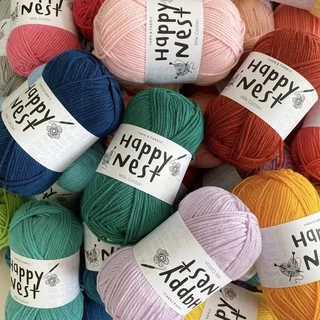 Happynest ไหมพรม คอตตอนนม milk cotton yarn 4 ply (สีน้ำเงิน ฟ้า)