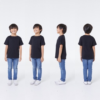 KD02 Black : เสื้อเด็ก KID T-Shirt : BASIC COTTON 100% C20