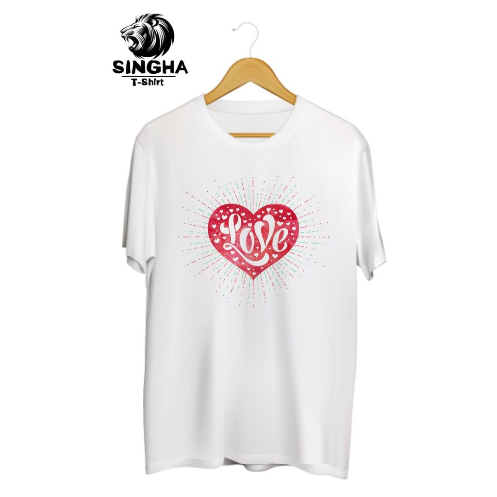 SINGHA T-Shirt Valentine's💕 เสื้อยืดสกรีนลาย Love