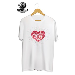 SINGHA T-Shirt Valentines💕 เสื้อยืดสกรีนลาย Love