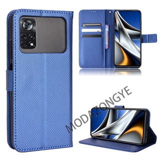 เคสสำ Xiaomi Poco M4 Pro 4G Case Flip Phone Case PU Leather Xiaomi Poco M4 Pro 4G เคสโทรศัพท์มือถือ พลิกซอง