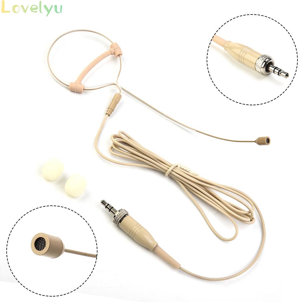 <READY STOCK>Beige Single Earhook Headset Mic Headworn Microphone 3.5mm 3 Pin 4 Pin XLR Plug100% brand new！